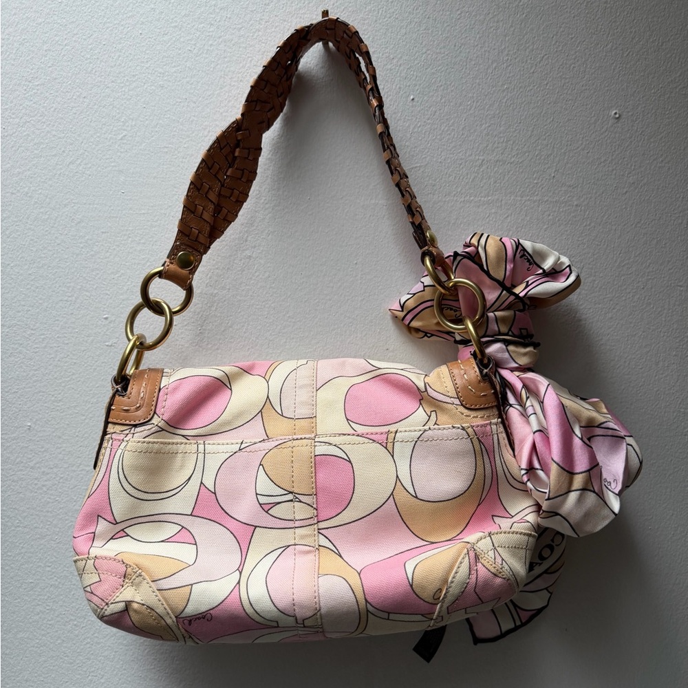 Rare COACH Soho Optic C pink  11909 + matching Silk Scarf Set - Picture 4 of 7